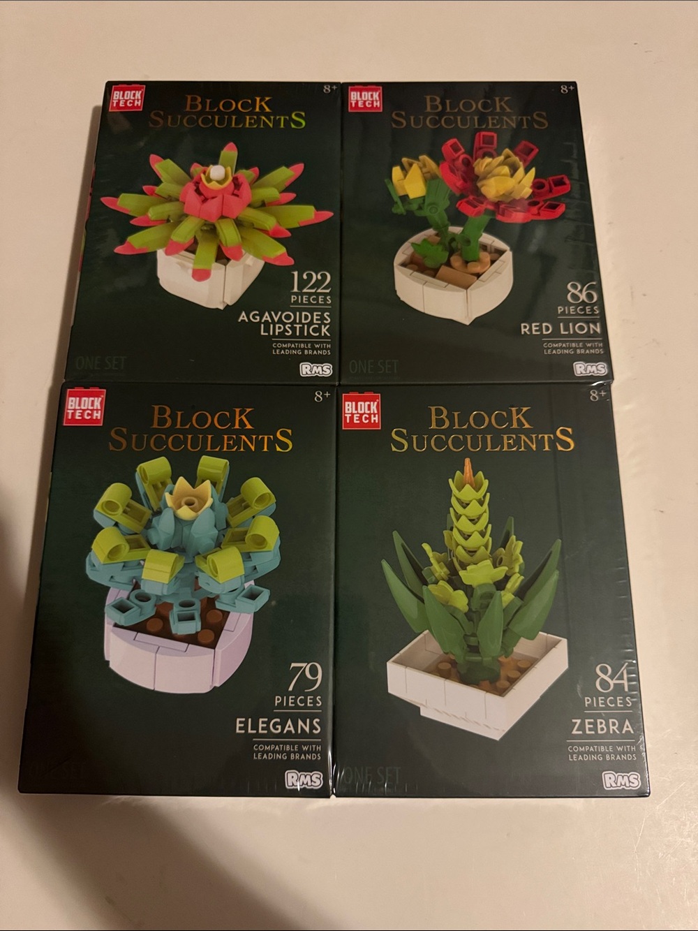 Block Tech Succulents - Set Of 4 New sealed